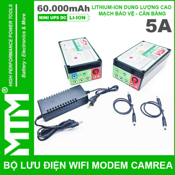 Bo Nguon Du Phong Wifi Modem Camera UPS USB 5V9V12V 5A 60000mah Led Bao Vont Cao Cap