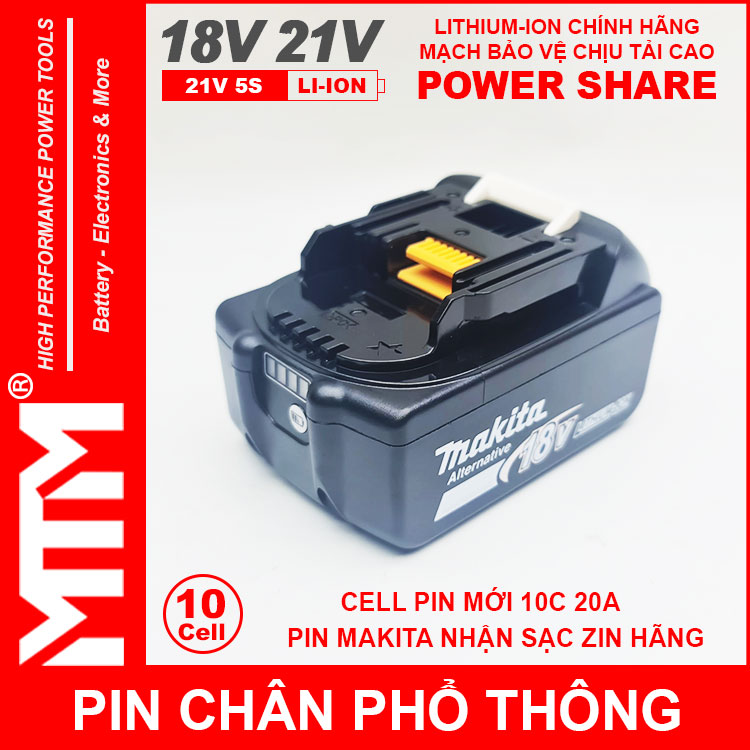 Pin Chan Pho Thong Makita 10cell 4Ah Nhan Sac Zin Chinh Hang Bao Pin Pin Chan Pho Thong Makita 10cell 4Ah Nhan Sac Zin Chinh Hang Bao Pin
