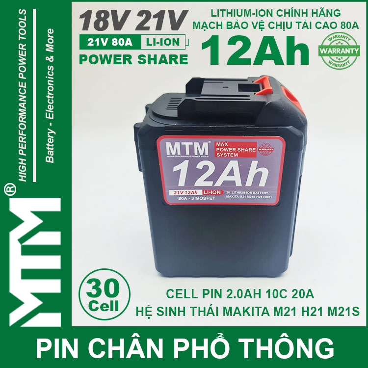 Pin Makita Chong Soc 20 Cell 12Ah 80A Den Bao Pin Cell Moimah