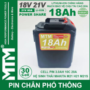 Pin Makita Chong Soc 30 Cell 18Ah 80A Den Bao Pin Cell 3000mah Gia Re