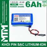 Ban Khoi Pin 7V 8V 6Ah 4A 2S2P Cell 18650 MTM