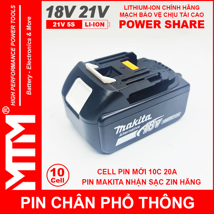 Dong Pin Chan Pho Thong Makita 10cell 4Ah Nhan Sac Zin Chinh Hang Dong Pin Chan Pho Thong Makita 10cell 4Ah Nhan Sac Zin Chinh Hang