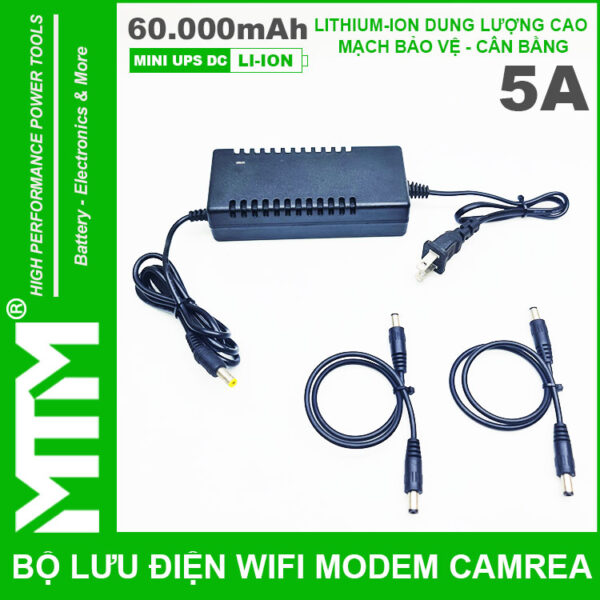 Sac Bo Nguon Du Phong Wifi Modem Camera UPS USB 5V 12V 5A 60000mah Led Bao Vont