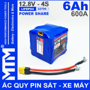 Ac Quy Pin Kich Khoi Dong Xe May 12V 540A 6Ah Jack XT60 MTM Cao Cap