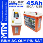 Ban Binh Ac Quy Pin Sat 12V 45Ah 4S3P 32140 800A