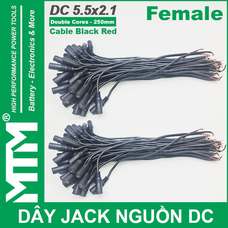 Day Jack DC 250mm Cai Female Jack Cable Adapter Plug Power Supply