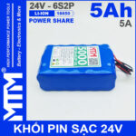 Pin 24V 5A 6S2P 18650 MTM 5000mah Chinh Hang