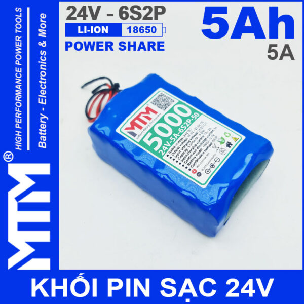 Pin 24V 5A 6S2P 18650 MTM 5000mah Gia Re Chinh Hang