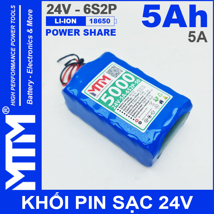 Pin 24V 5A 6S2P 18650 MTM 5000mah Gia Re Chinh Hang Pin 24V 5A 6S2P 18650 MTM 5000mah Gia Re Chinh Hang