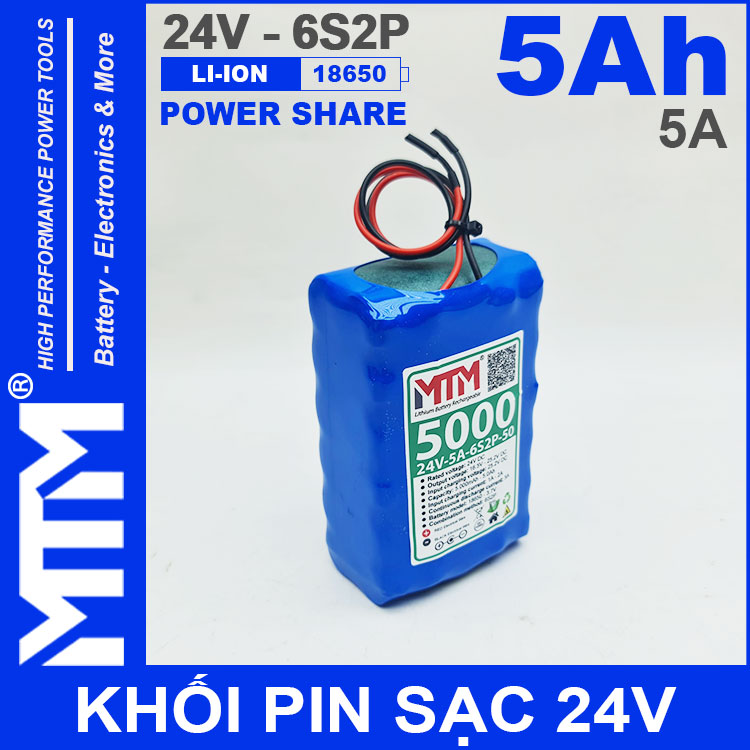 Pin 24V 5A 6S2P 18650 MTM 5ah Pin 24V 5A 6S2P 18650 MTM 5ah