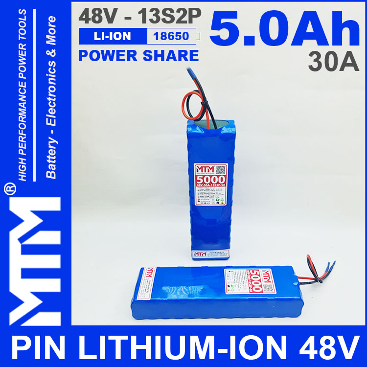 Pin LITHIUM ION 48V 5AH 30A 13S2P MTM 5000mah Pin LITHIUM ION 48V 5AH 30A 13S2P MTM 5000mah