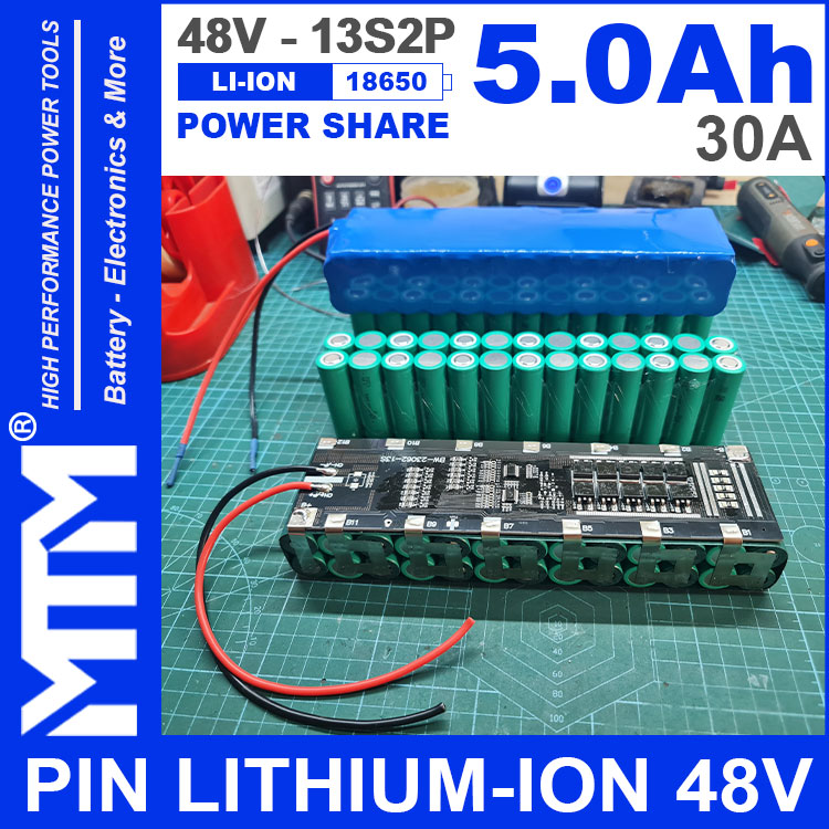 Pin LITHIUM ION 48V 5AH 30A 13S2P MTM Mach 48V Pin LITHIUM ION 48V 5AH 30A 13S2P MTM Mach 48V