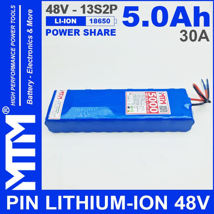 Pin LITHIUM ION 48V 5AH 30A 13S2P MTM Pin LITHIUM ION 48V 5AH 30A 13S2P MTM