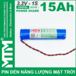 Pin Den Nang Luong Mat Troi 3v2 15Ah 15000mAh Cell Pin Sat Lifepo4 32140 Chinh Hang