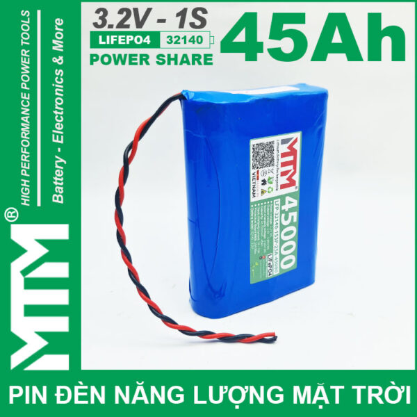 Pin Den Nang Luong Mat Troi 3v2 45Ah 45000mAh Cell Pin Sat Lifepo4 32140 Cao Cap