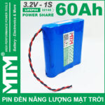 Pin Den Nang Luong Mat Troi 3v2 60Ah 60000mAh Cell Pin Sat Lifepo4 32140 Chinh Hang Cao Cap Loai 1