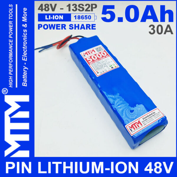 Ban Pin LITHIUM ION 48V 5AH 30A 13S2P MTM 5000mah Ban Pin LITHIUM ION 48V 5AH 30A 13S2P MTM 5000mah