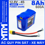 Ban Ac Quy Pin Kich Khoi Dong Xe May 12V 540A 8Ah Jack XT60 MTM