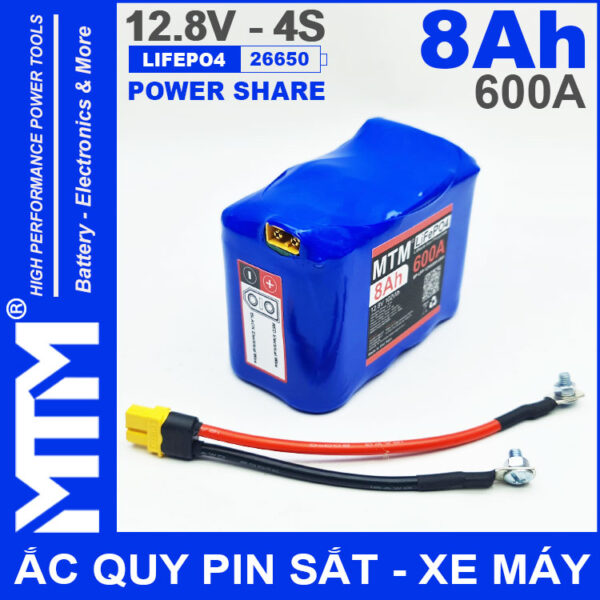 Ban Ac Quy Pin Kich Khoi Dong Xe May 12V 540A 8Ah Jack XT60 MTM