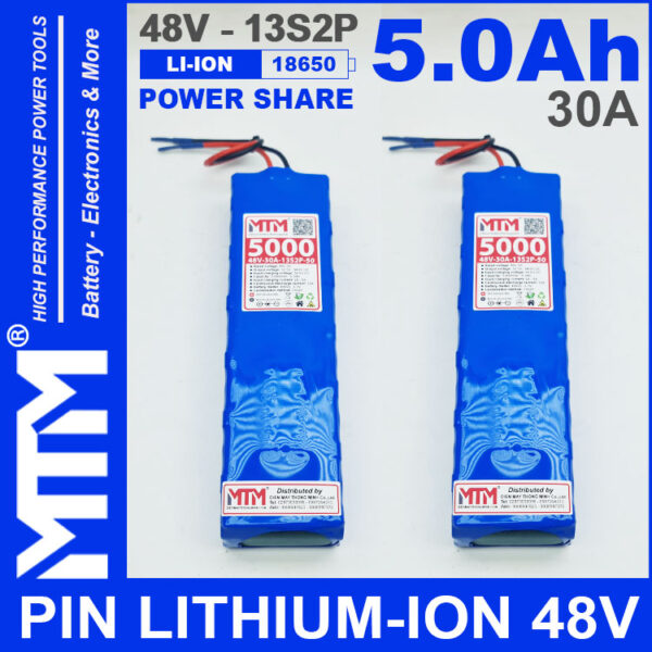 Chuyen Dong Pin 48V 5AH 30A 13S2P MTM 5000mah Chuyen Dong Pin 48V 5AH 30A 13S2P MTM 5000mah
