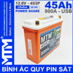 Gia Binh Ac Quy Pin Sat 12V 45Ah 4S3P 32140 800A