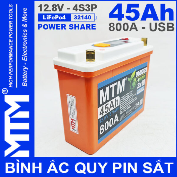 Gia Binh Ac Quy Pin Sat 12V 45Ah 4S3P 32140 800A