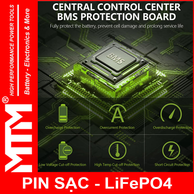 BMS Pin Sat LiFePo4 12V 4S 24V 8S 30A MTM