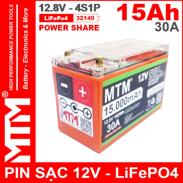 Pin Sat LiFePo4 24V 8S 6Ah 30A MTM Chong Nuoc