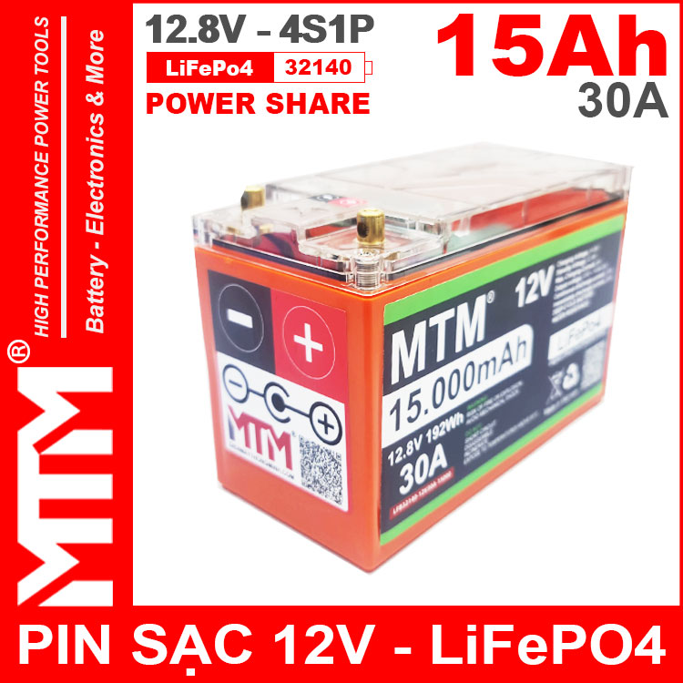 Pin Sat LiFePo4 24V 8S 6Ah 30A MTM Chong Nuoc