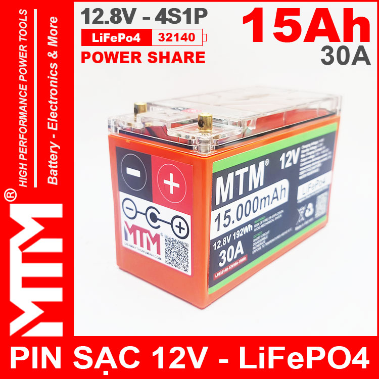Ban Pin Sat LiFePo4 12V 4S 15Ah 30A Co Bao Pin MTM