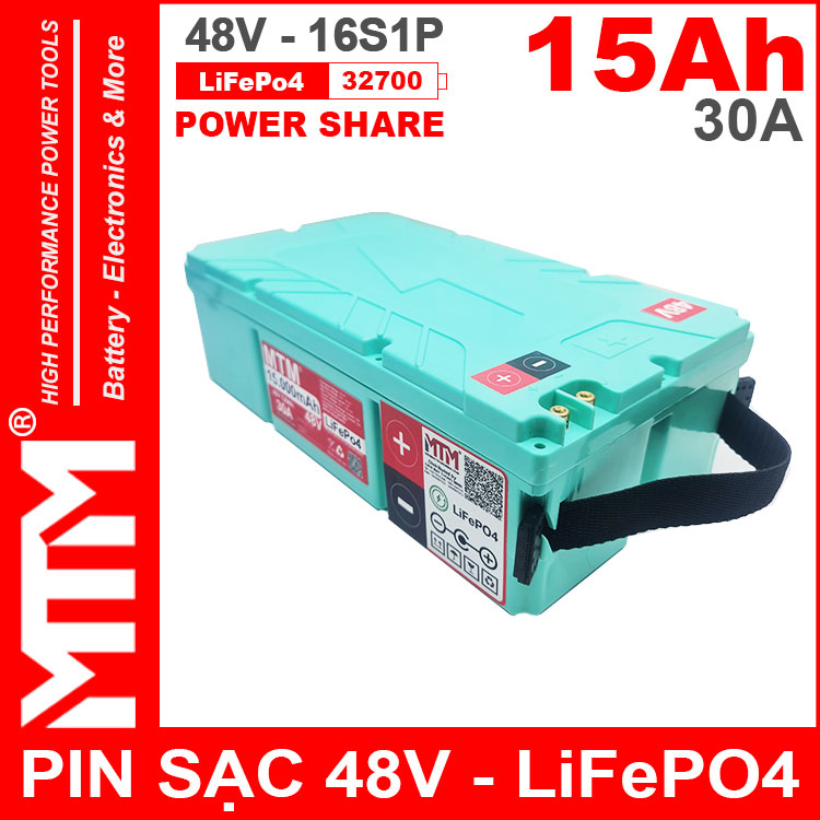 Pin Xe Dien LiFePo4 V 16S 15Ah 30A MTM Chinh Hang