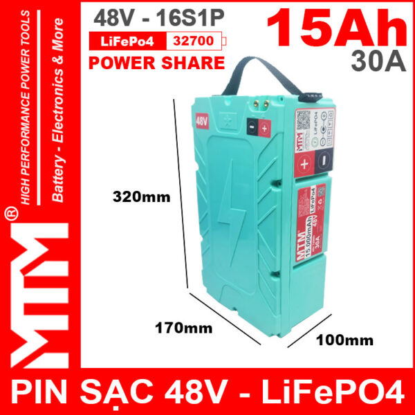 Pin Xe Dien LiFePo4 V 16S 15Ah 30A MTM Kich Thuoc Pin Xe Dien LiFePo4 V 16S 15Ah 30A MTM Kich Thuoc