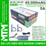 Bo Nguon Du Phong Wifi Modem Camera 5V 12V 5A 45000mah Led Bao Vont