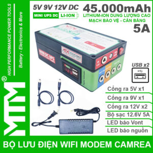 Bo Nguon Du Phong Wifi Modem Camera USB 5V 12V 5A 45000mah Led Bao Vont