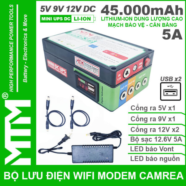 Bo Nguon Du Phong Wifi Modem Camera USB 5V 12V 5A 45000mah Led Bao Vont Bo Nguon Du Phong Wifi Modem Camera USB 5V 12V 5A 45000mah Led Bao Vont