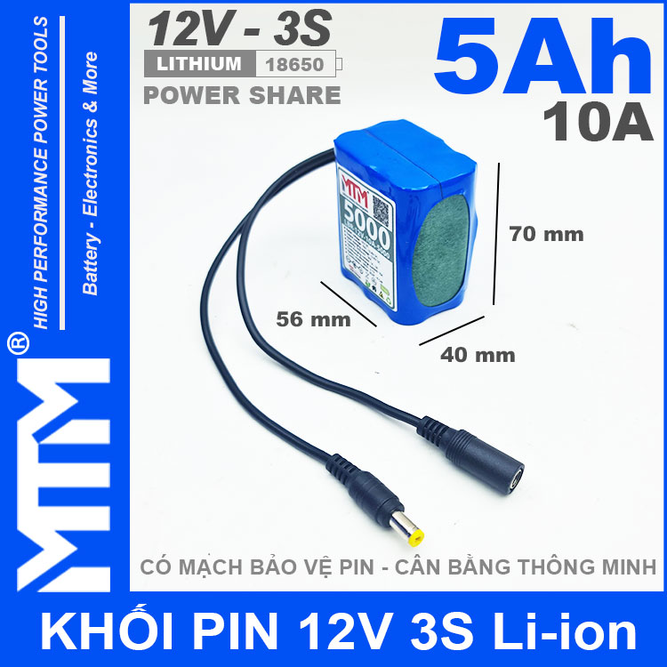 Pin 12v 10a 5000mah MTM Kich Thuoc Pin 12v 10a 5000mah MTM Kich Thuoc