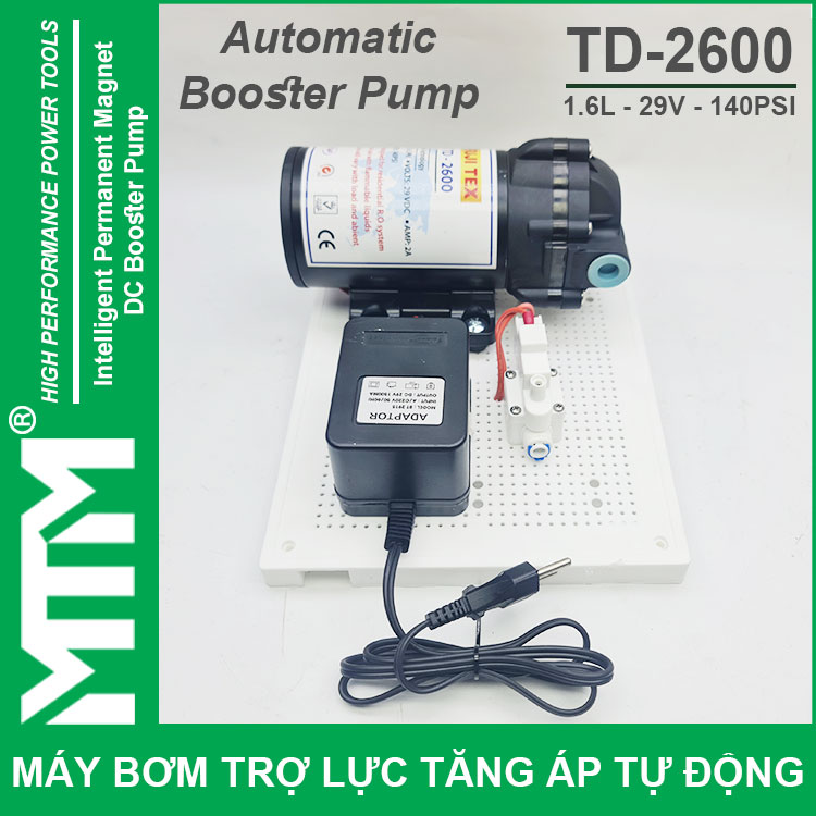 May Bom Tang Ap Tro Luc Nuoc RO Tu Dong TD 2600 Cao Cap Gia Re
